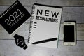 New Resolutions 2021 concept black and white Royalty Free Stock Photo