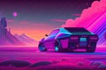 New Retrowave Purple Neon Background Design Art Generative AI