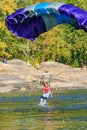 New River Gorge Bridge Colorful Base Jumper Royalty Free Stock Photo