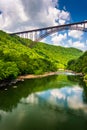 The New River Gorge Bridge, seen from Fayette Station Road, at t Royalty Free Stock Photo