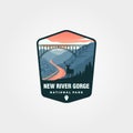 New river gorge vintage logo patch vector symbol illustration design, us national park print design Royalty Free Stock Photo