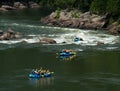 Rafters at the New River Gorge Bridge in West Virginia Royalty Free Stock Photo