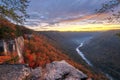 New River Gorge, West Virginia, USA autumn morning landscape at the Endless Wall Royalty Free Stock Photo