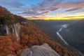 New River Gorge, West Virginia, USA autumn morning landscape at the Endless Wall Royalty Free Stock Photo