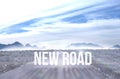 New road against road leading out to the horizon Royalty Free Stock Photo