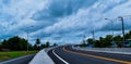 The new road and the bride across the railroad in the countryside of Thailand. Royalty Free Stock Photo