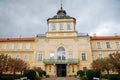 New romantic castle in Horovice, origin of the early Baroque chateau with alley in front of the main entrance in Central Bohemia