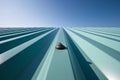 New roof with colored corrugated metal sheet Royalty Free Stock Photo