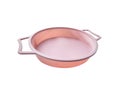 New round silicone baking dish with handles isolated on white background.