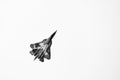 New Russian five generation's fighter SU 57 (T-50) shows demonstration flight at Moscow salon MAKS 2017.