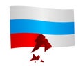 New Russian flag banner red color removing