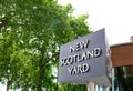 New Scotland Yard sign, the London police station