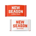 New season collection and arrivals labels