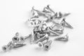 New self-tapping screws on a white background Royalty Free Stock Photo