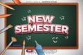 new semester 3d editable text effect for template Royalty Free Stock Photo