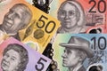 New series of Australian dollars , a background Royalty Free Stock Photo