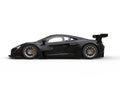 New shiny black modern race car - side view Royalty Free Stock Photo