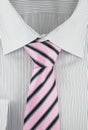 New shirt with striped silk necktie Royalty Free Stock Photo