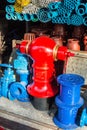 New shut-off valves and pipes are sold in Bangkok, Thailand