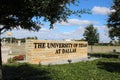 A new sign marks University of Texas at Dallas campus Royalty Free Stock Photo
