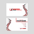 The new simple business card is red black with the UX logo Letter bonus and horizontal modern clean template vector design. Royalty Free Stock Photo