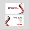 The new simple business card is red black with the UY logo Letter bonus and horizontal modern clean template vector design. Royalty Free Stock Photo