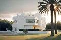 New single family house in a new development area. Residential home with modern facade. Created with Generative AI Royalty Free Stock Photo