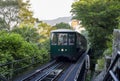 The new sixth-generation Green Cabin Peak Tram will enter service on August 27, 2022. Royalty Free Stock Photo