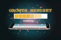 Growth mindset loading on smartphone on abstract background Royalty Free Stock Photo