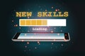 New skills loading on smartphone on abstract background Royalty Free Stock Photo