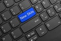 New skills button on laptop keyboard Royalty Free Stock Photo