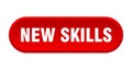 new skills button. rounded sign on white background