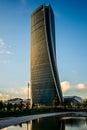 The new skyscraper Generali Headquarter designed by Zaha Hadid Architects at Citylife district.