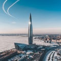 new skyscraper lakhta center in St. Petersburg. Building a skyscraper