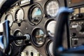 Small Airplane instrument panel in flight Royalty Free Stock Photo