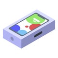 New smartphone in box icon, isometric style Royalty Free Stock Photo