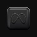 New Social Media 3D Icon. Black Isolated Infinity Symbol