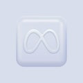 New Social Media Icon. White Isolated Infinity Element