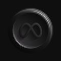 New Social Media. Round 3D Icon. Black Isolated Infinity Symbol