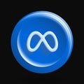 New Social Media. Round 3D Icon. Blue Isolated Infinity Symbol