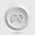 New Social Media. Round 3D Icon. Light Isolated Infinity Symbol