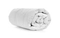 New soft rolled blanket isolated on white Royalty Free Stock Photo