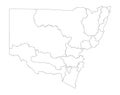 New South Wales contour map, Australia.