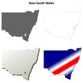 New South Wales outline map set