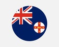 New South Wales Round Flag. NSW, Australia Circle Flag Royalty Free Stock Photo