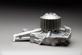 New spare part on a gradient gray background7 Internal combustion engine cooling system pump Royalty Free Stock Photo