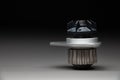 New spare part on a gradient gray background7 Internal combustion engine cooling system pump Royalty Free Stock Photo
