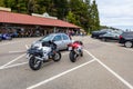 new Sport Yamaha Deltabox II Dyno Jet parked on dedicated spate near hiking road Royalty Free Stock Photo