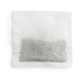 New square tea bag isolated on white, top view Royalty Free Stock Photo