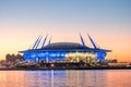 A new stadium on the Krestovsky island, known as the Saint Petersburg Arena, aka the Zenith Arena, aka the The Royalty Free Stock Photo